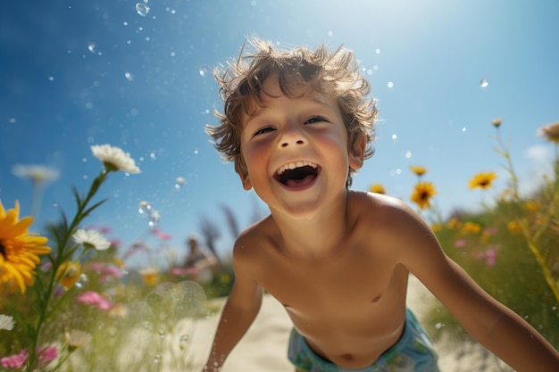 Niño feliz en la naturaleza