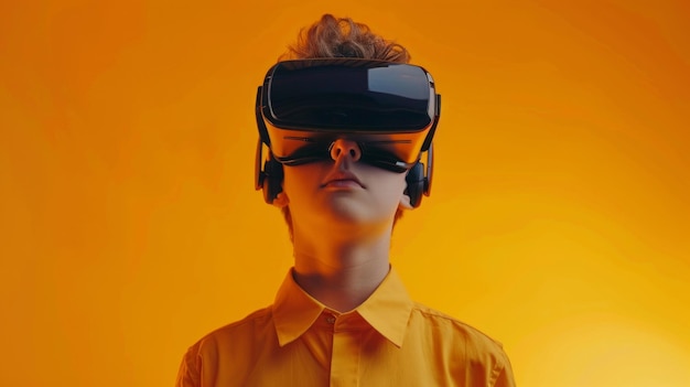 Niño con gafas de realidad virtual