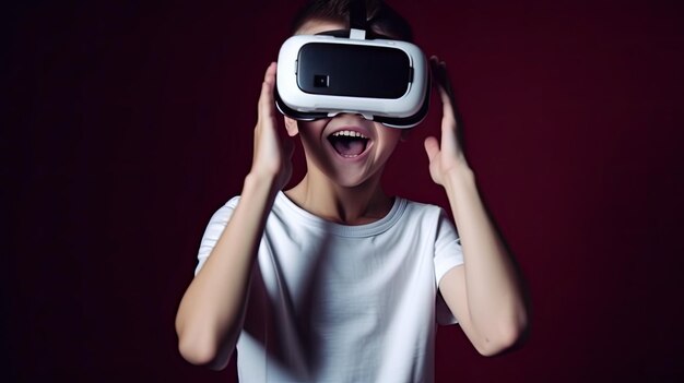 Niño con gafas VR Ilustración AI GenerativexA