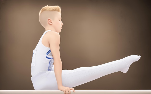 niño haciendo movimientos de gimnasia