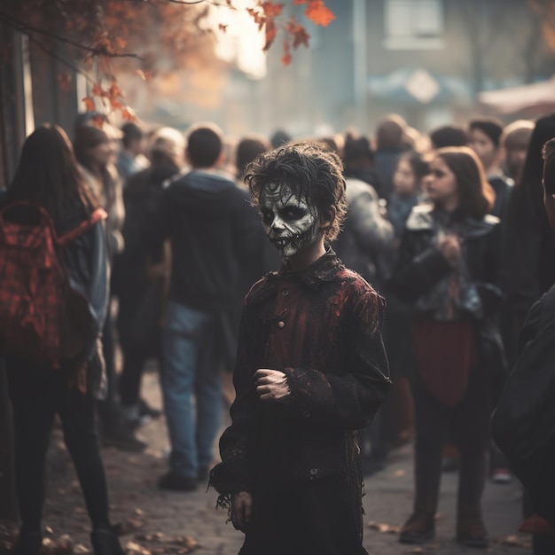 Niño de Halloween en el carnaval