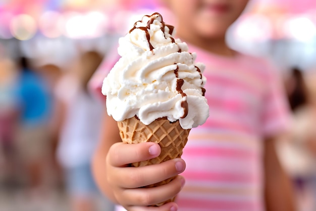 Foto niño con helado