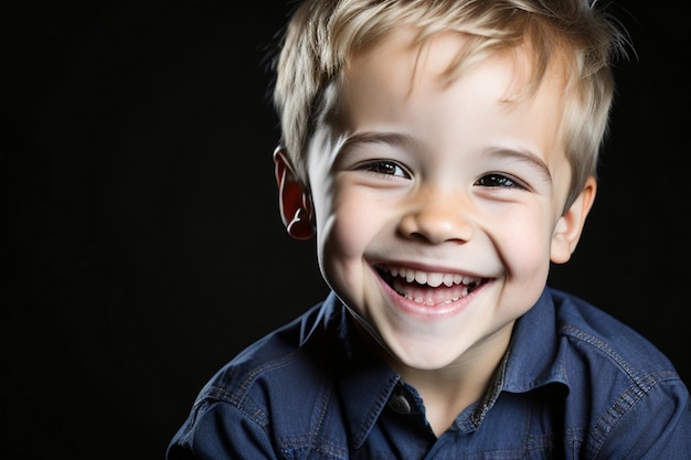 Un niño hermoso y tan lindo. Sonrisa de niño.