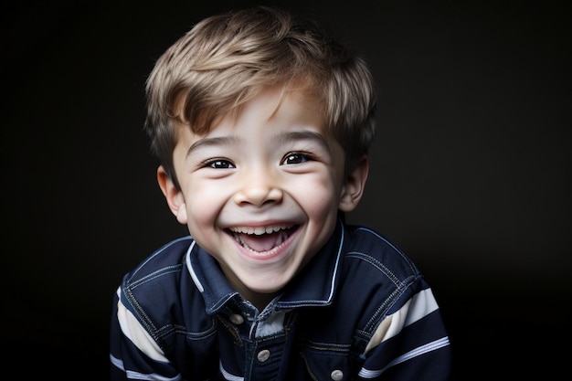 Un niño hermoso y tan lindo. Sonrisa de niño.