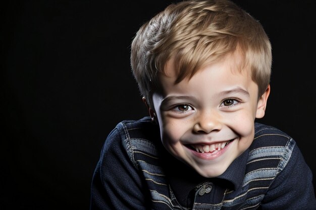 Un niño hermoso y tan lindo. Sonrisa de niño.