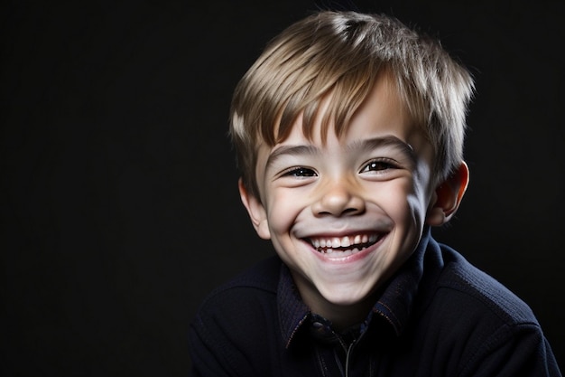 Un niño hermoso y tan lindo. Sonrisa de niño.