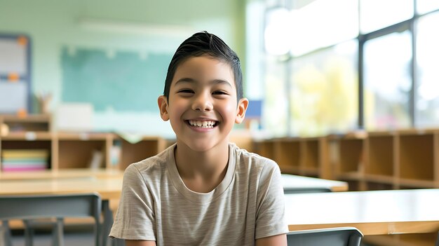 Niño involucrado en una clase de IA generativa