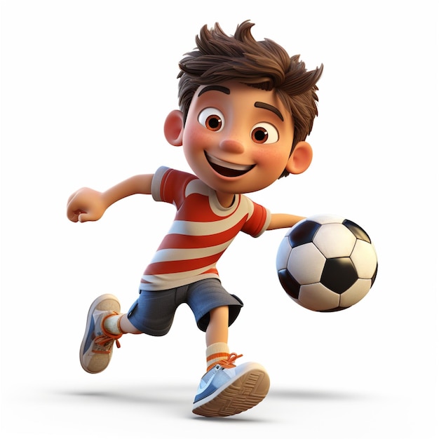 Niño jugando al fútbol