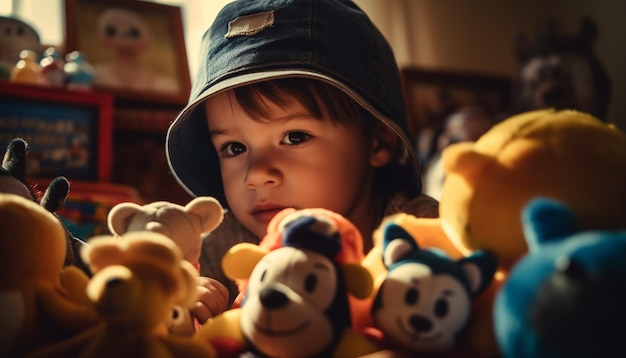 Foto niño jugando con juguetes niño jugando con juguetes
