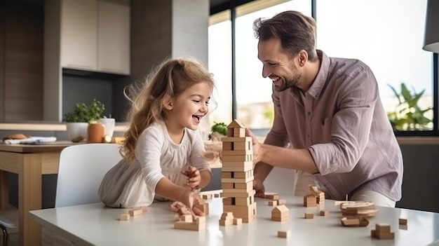 Niño jugando ladrillos