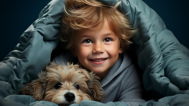 niño jugando con un oso de peluche