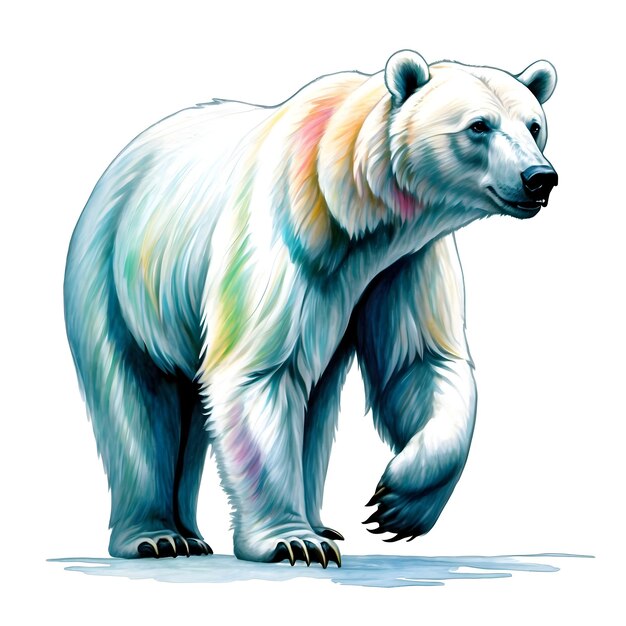 Niño lápiz de color oso polar Obras de arte infantiles con lápices de color dibujos de oso polar lindos por niños