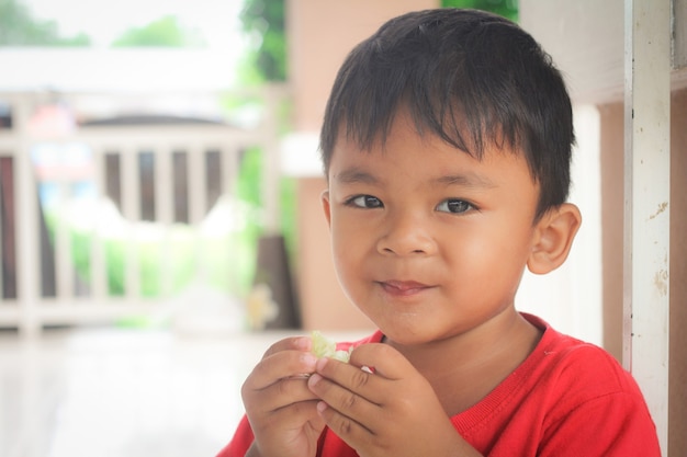 Niño con limones. Sabor amargo, emociones faciales negativas,