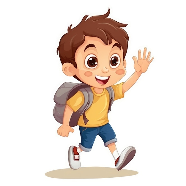 Niño lindo con mochila Regreso a la escuela IA generativa