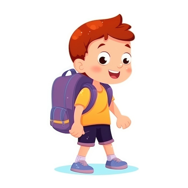 Niño lindo con mochila regreso a la escuela ia generativa