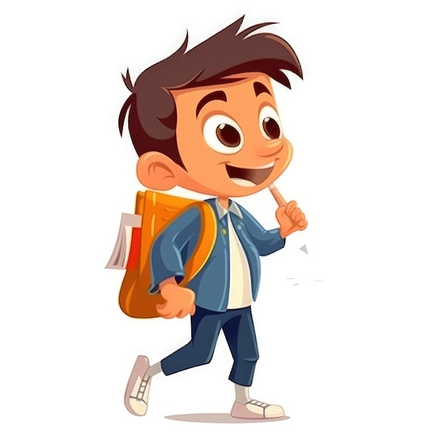 Niño lindo con mochila Regreso a la escuela IA generativa