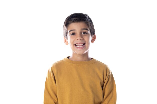 Niño Lindo En Camiseta Amarilla Foto de archivo - Imagen de adorable,  positivo: 28403704