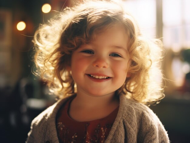 El niño más feliz del mundo Lindo bebé sonriendo despreocupado