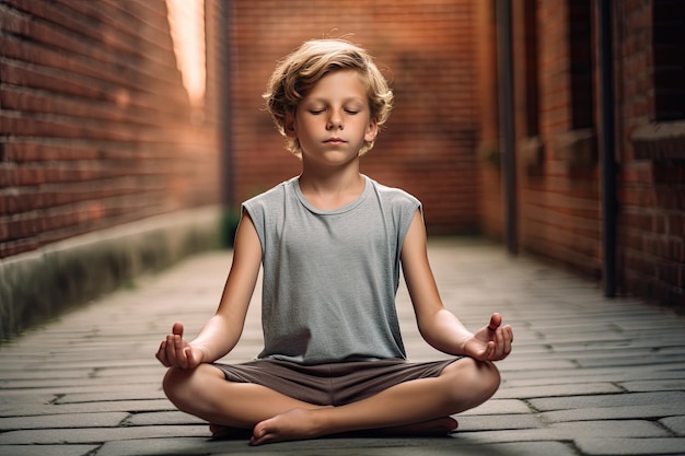 niño meditando