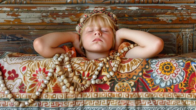 Foto niño con melancolía pesados suspiros mirada distante alma agobiada por la tristeza