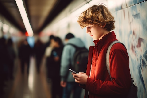 Niño en el metro de Londres Transporte de la ciudad Generar IA