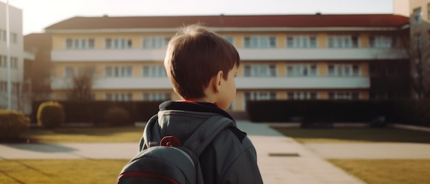 Niño mirando la escuela regreso a la escuela IA generativa