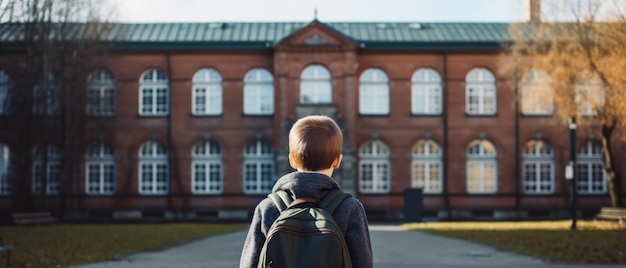 Niño mirando la escuela regreso a la escuela IA generativa