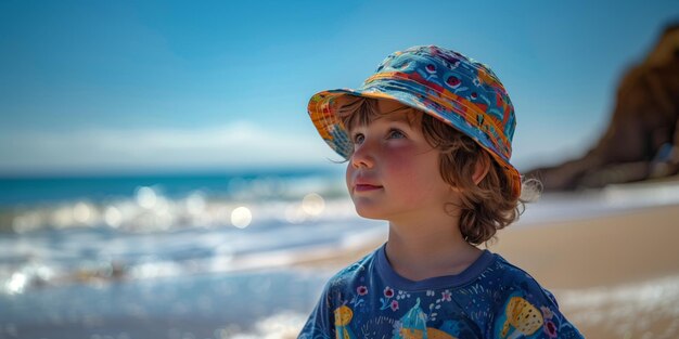 Niño mirando el horizonte del océano