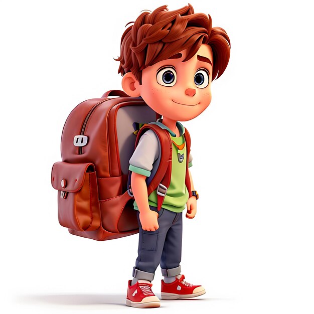 niño con mochila en viaje