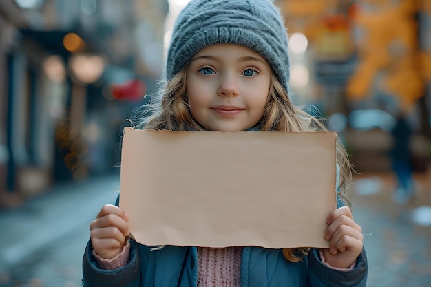 Un niño con un papel en blanco