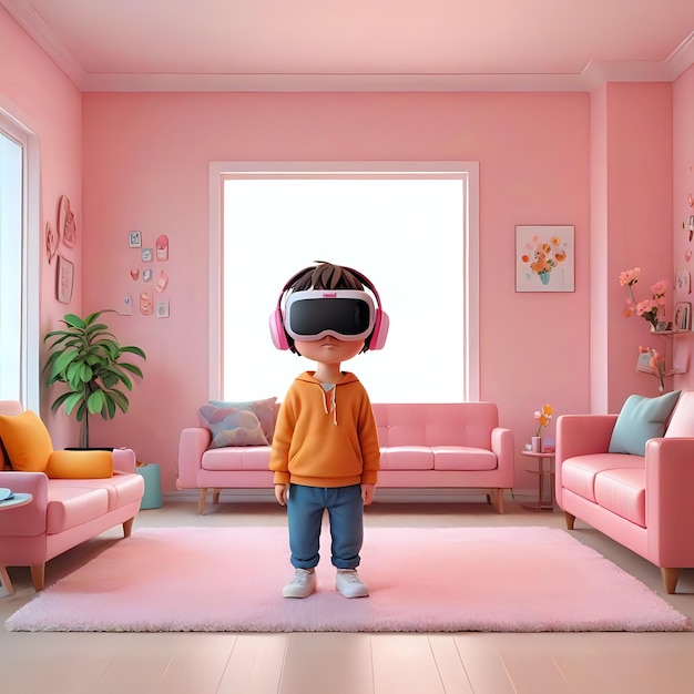 un niño con un par de gafas de realidad virtual