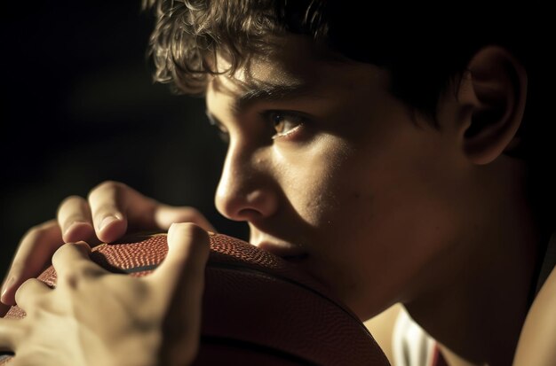 niño con una pelota de baloncesto