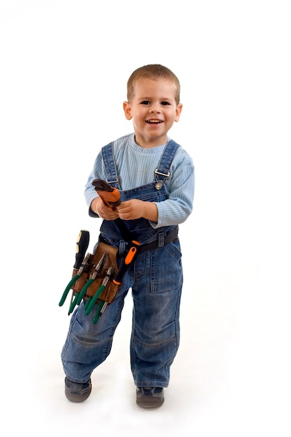 niño pequeño de la construcción