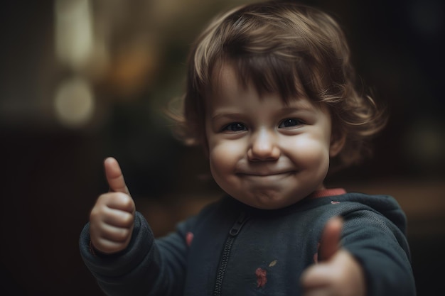 Niño pequeño feliz Pequeña alegría Generar Ai