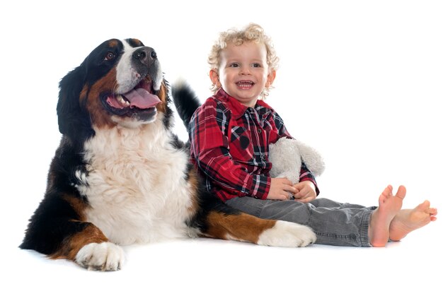 niño pequeño y perro