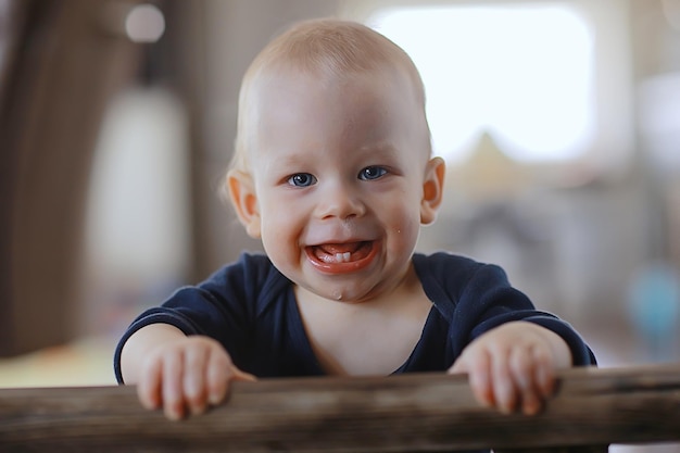 niño pequeño se ríe sonriendo un niño alegre