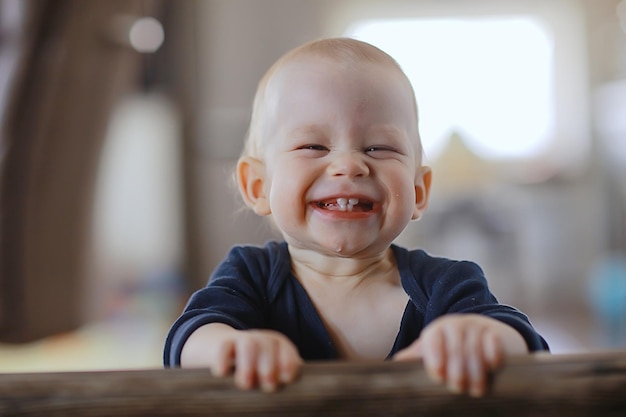 niño pequeño se ríe sonriendo un niño alegre