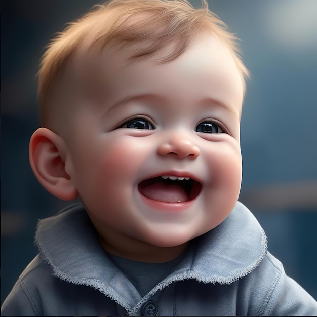 Un niño pequeño sonriendo