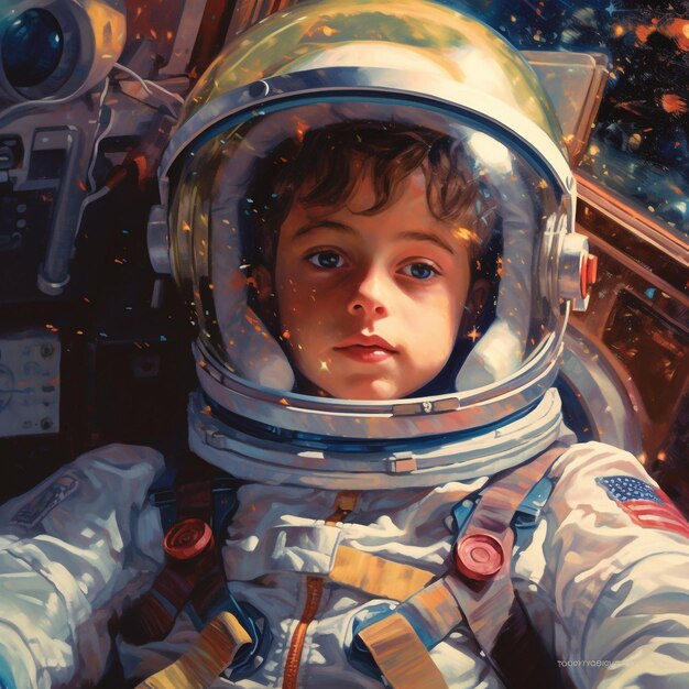 Un niño perdido en el espacio perdido en la imaginación