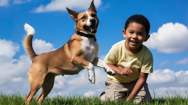 Niño con perro