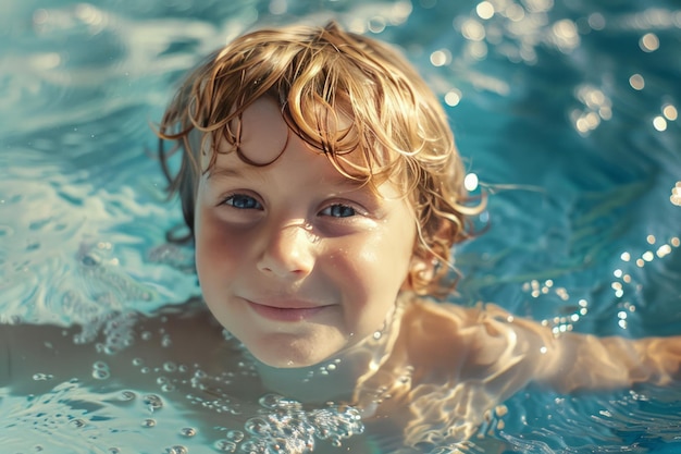 Niño en la piscina