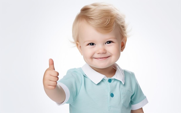 Un niño con un pulgar hacia arriba que dice "pulgar hacia arriba".