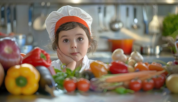 un niño que participa en una clase de cocina