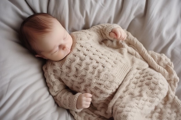 Niño recién nacido durmiendo Cuna de amor Generar IA