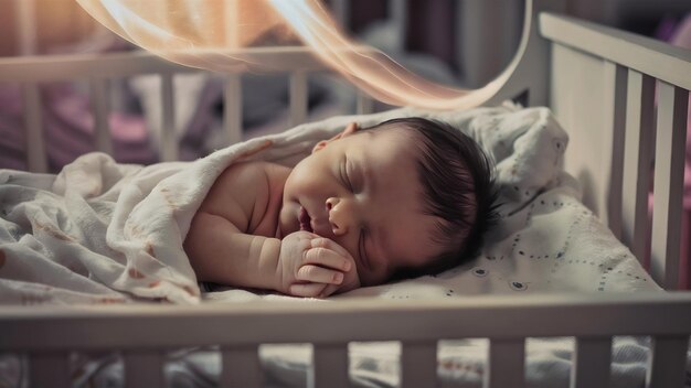 Un niño recién nacido durmiendo.