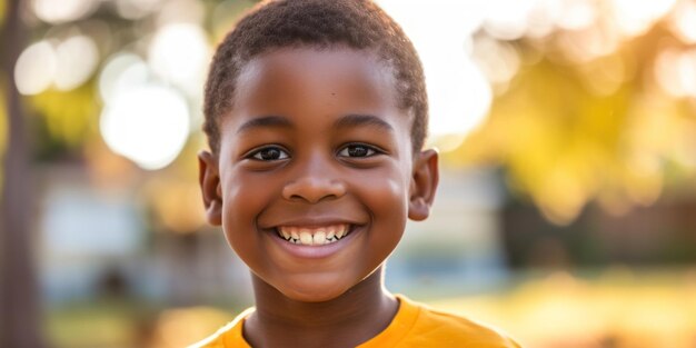 Niño sonriente en el parque