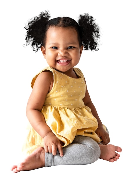 Niño sonriente png clipart fondo transparente afroamericano