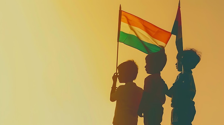 Foto un niño sostiene una bandera que dice arco iris en él