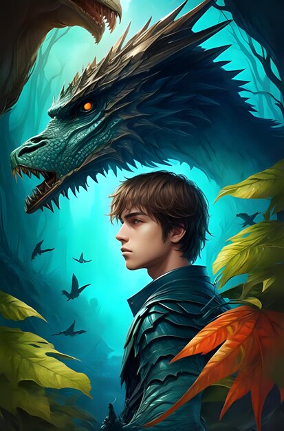 Un niño con su amigo dragón.