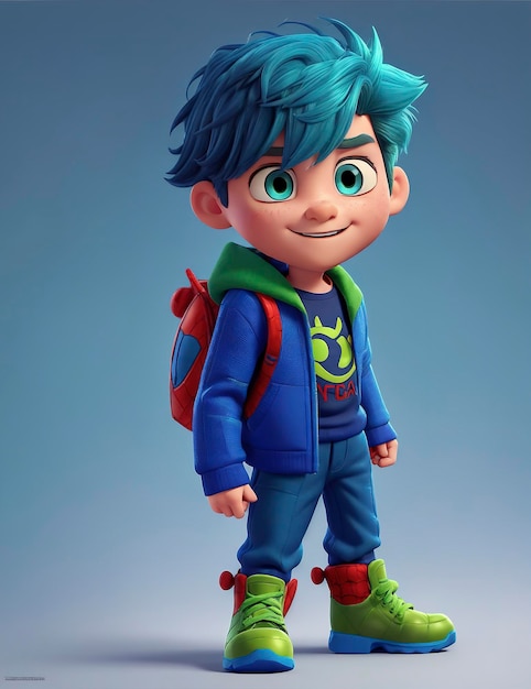 niño superhéroe 3d estilo pixar